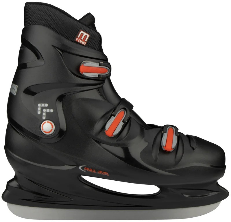 Nijdam IJshockeyschaats XXL - Hardboot - Zwart / Rood - Maat 47