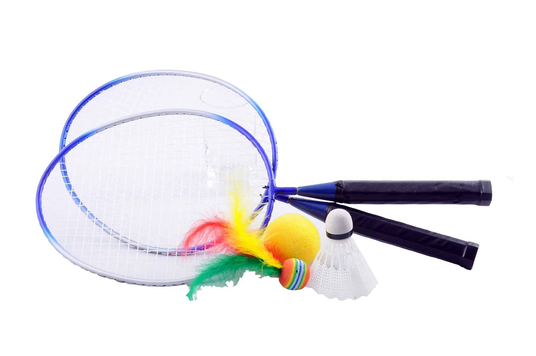 Badmintonset Mini - met 2 rackets, 1 bal, 1 shuttle en 1 verenbal