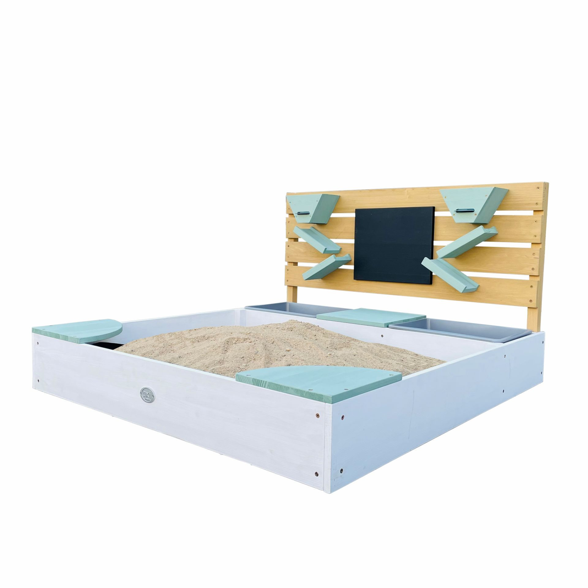 Cato Zandbak met Bakken en Speelwand -  Wit Groen