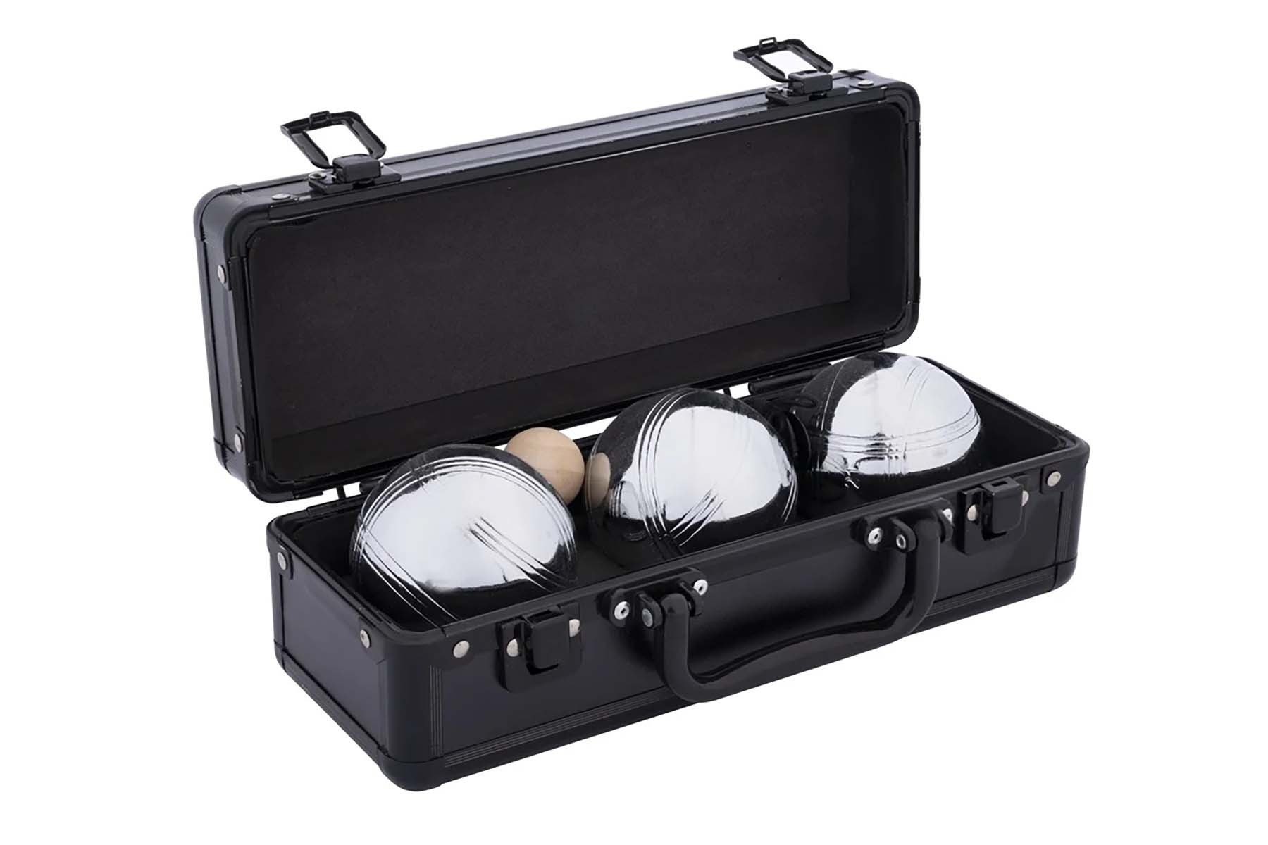 Jeu de Boules 3 Ballen in zwarte aluminium koffer - 3 stuks