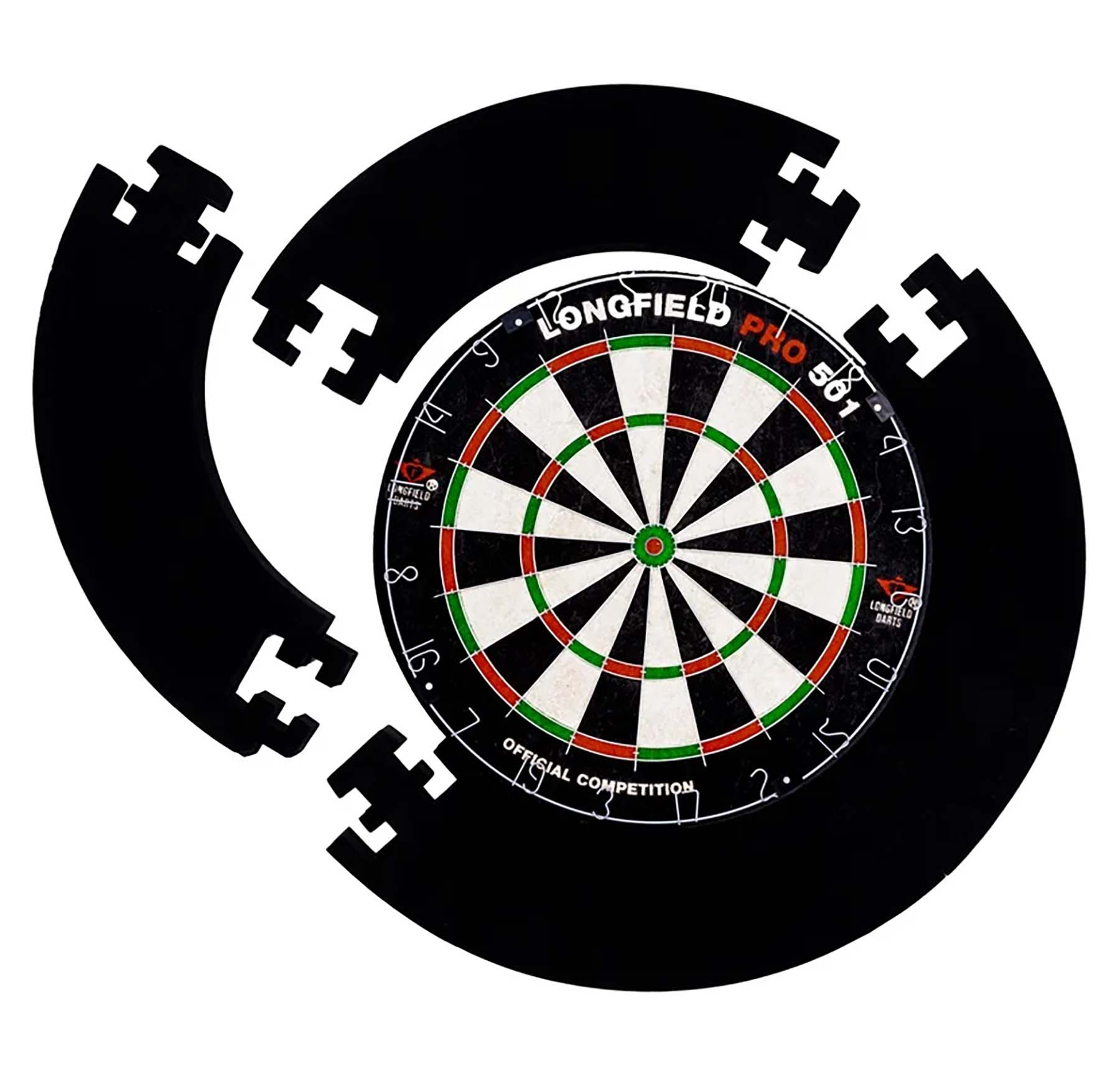 Longfield Games Beschermring voor dartbord - Surround 4-delig Zwart 66,5 Cm