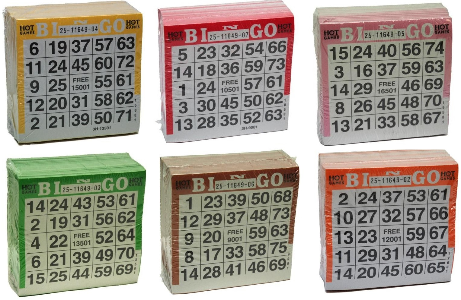 Spel Bingokaarten nr. 1 tot 75 - 3000 vellen