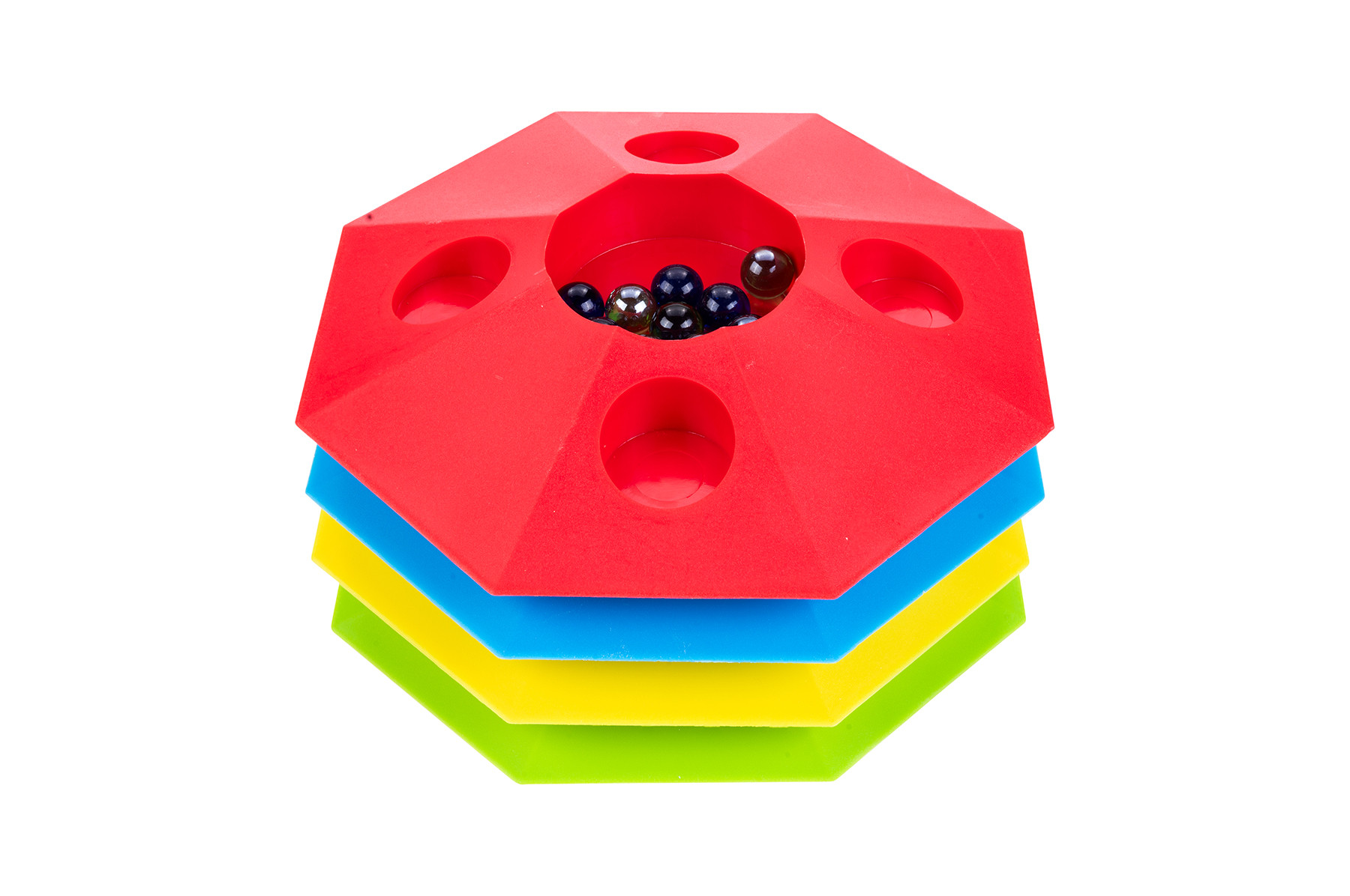 Knikkerpot met Knikkers - 22 cm - In 4 kleuren - Assortiment - Prijs per Stuk