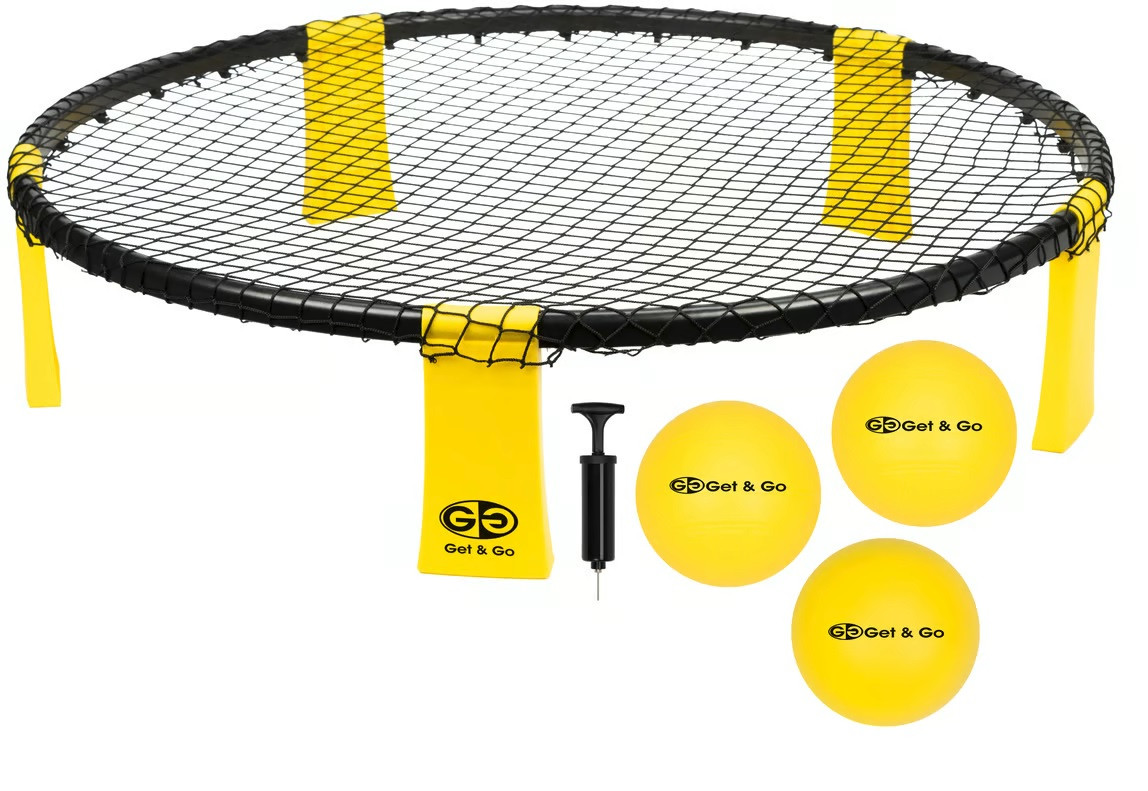 Get & Go Smash Ball Set met 3 Ballen en Pomp - Spikeball Spyderbal Roundnet