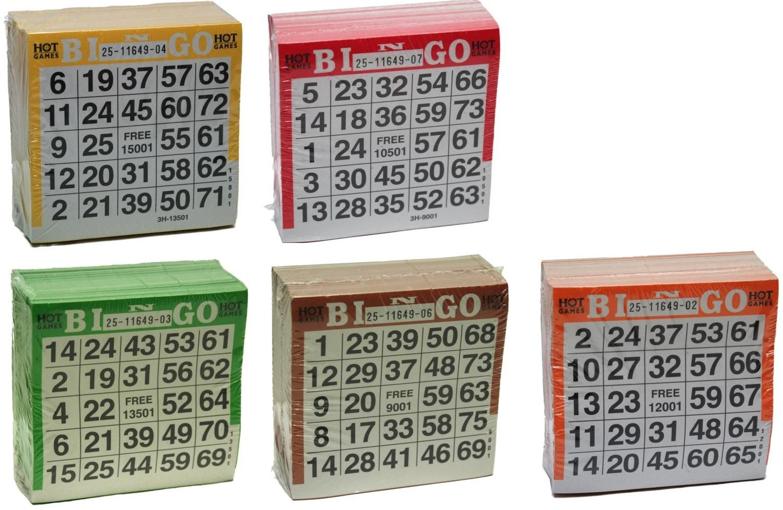 Spel Bingokaarten nr. 1 tot 75 - 2500 vellen