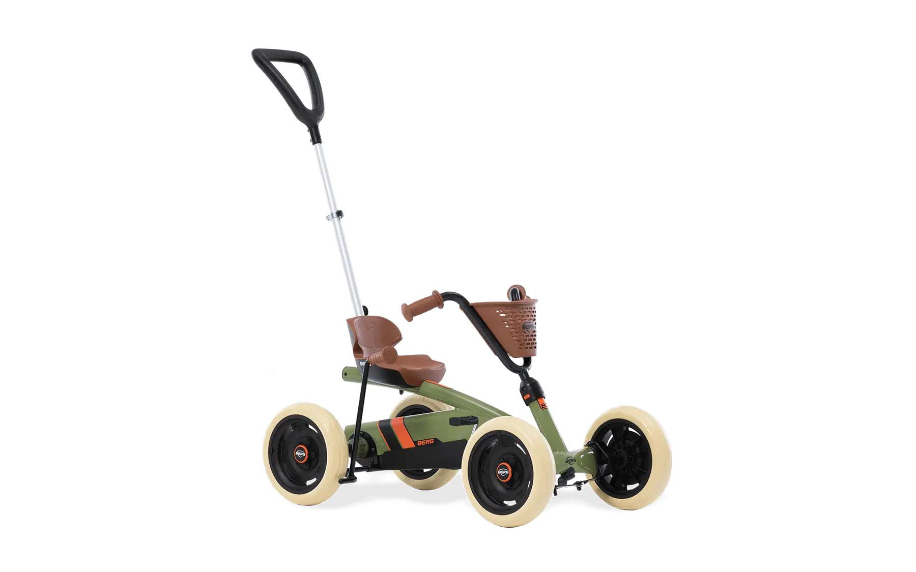 BERG Skelter Buzzy - Retro 2-in-1 - Met Duwstang - Legergroen