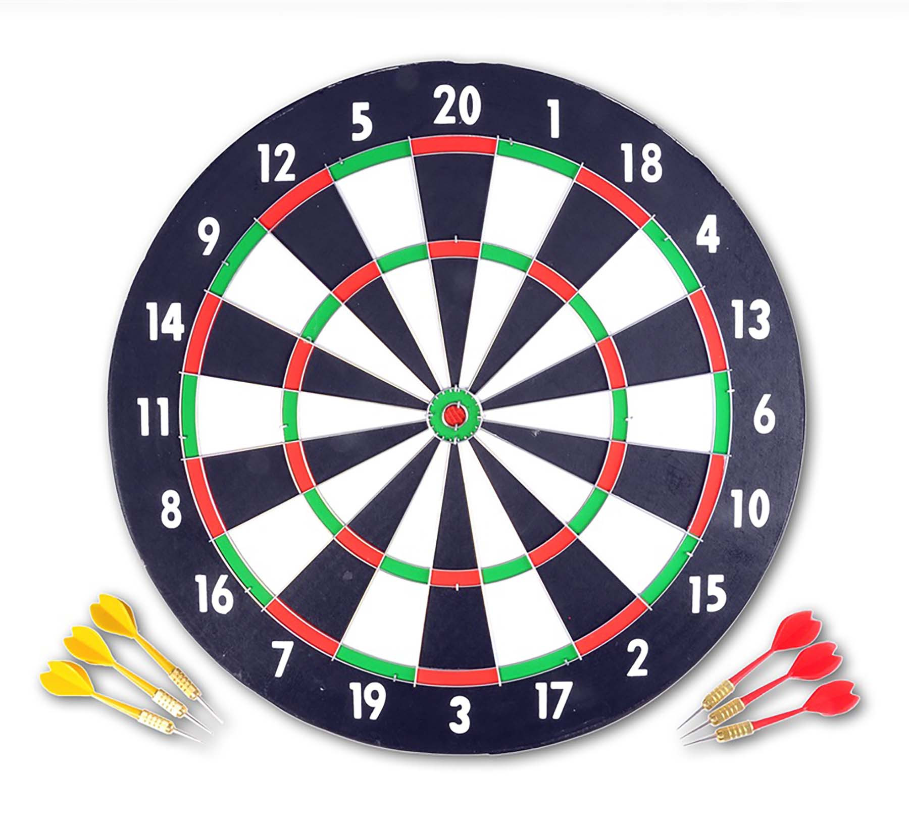 Dartbord van Papier met 6 Darts
