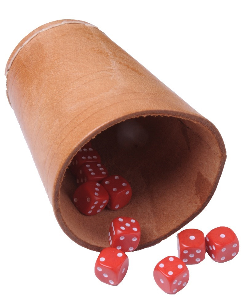 Pokerbeker - Leder - 10 cm 