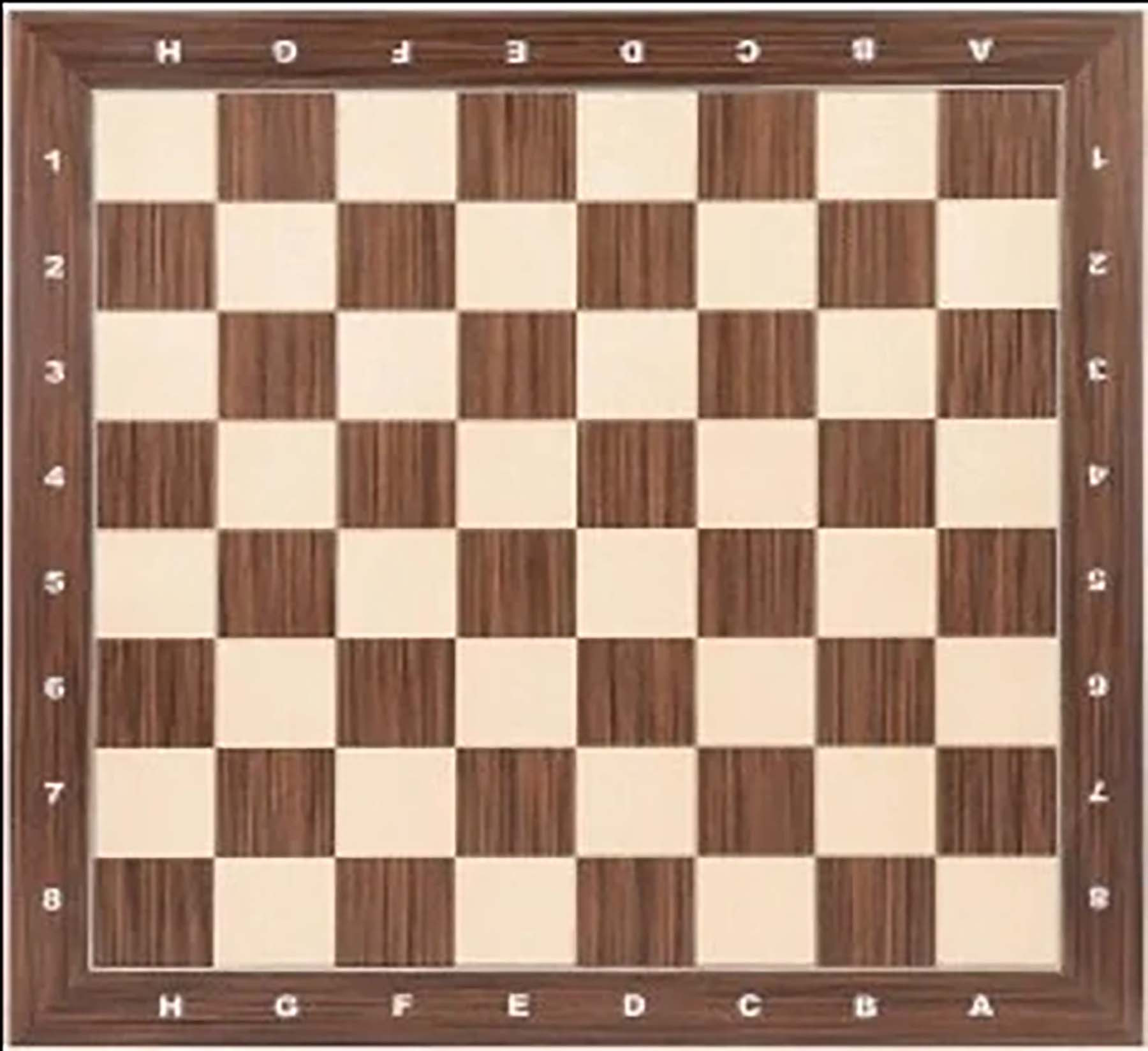 Schaakbord - Ingelegd Kassia - 50 x 50 cm - met Cijfers en Letters