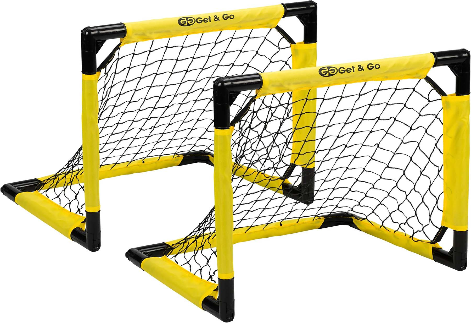 Get & Go Voetbaldoel - Set van 2 - 55 x 44 x 44 cm - Zwart / Geel