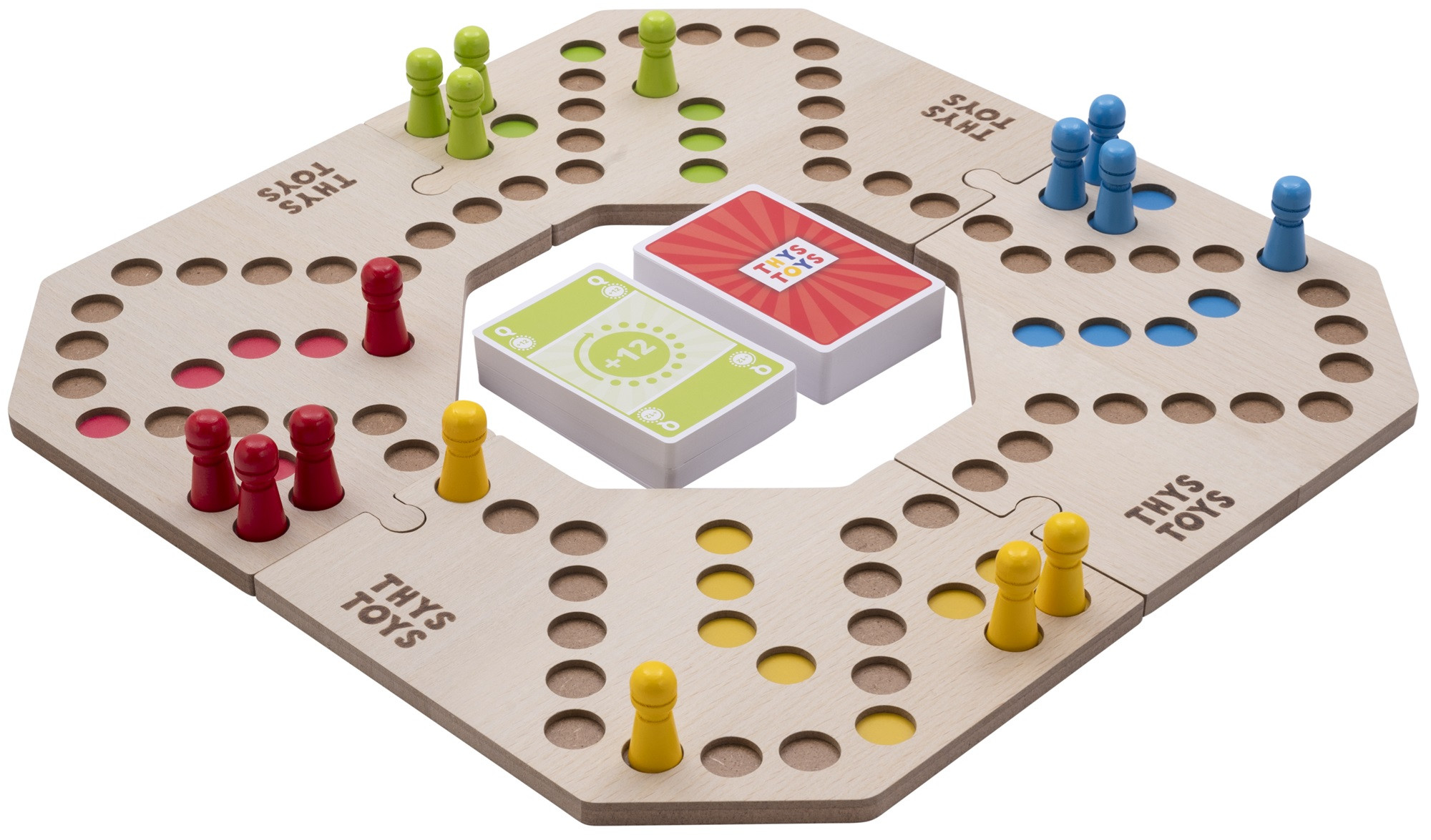 Keezen Bordspel Connect Deluxe - 3-4 Spelers - Hout - Houten Keezenspel 