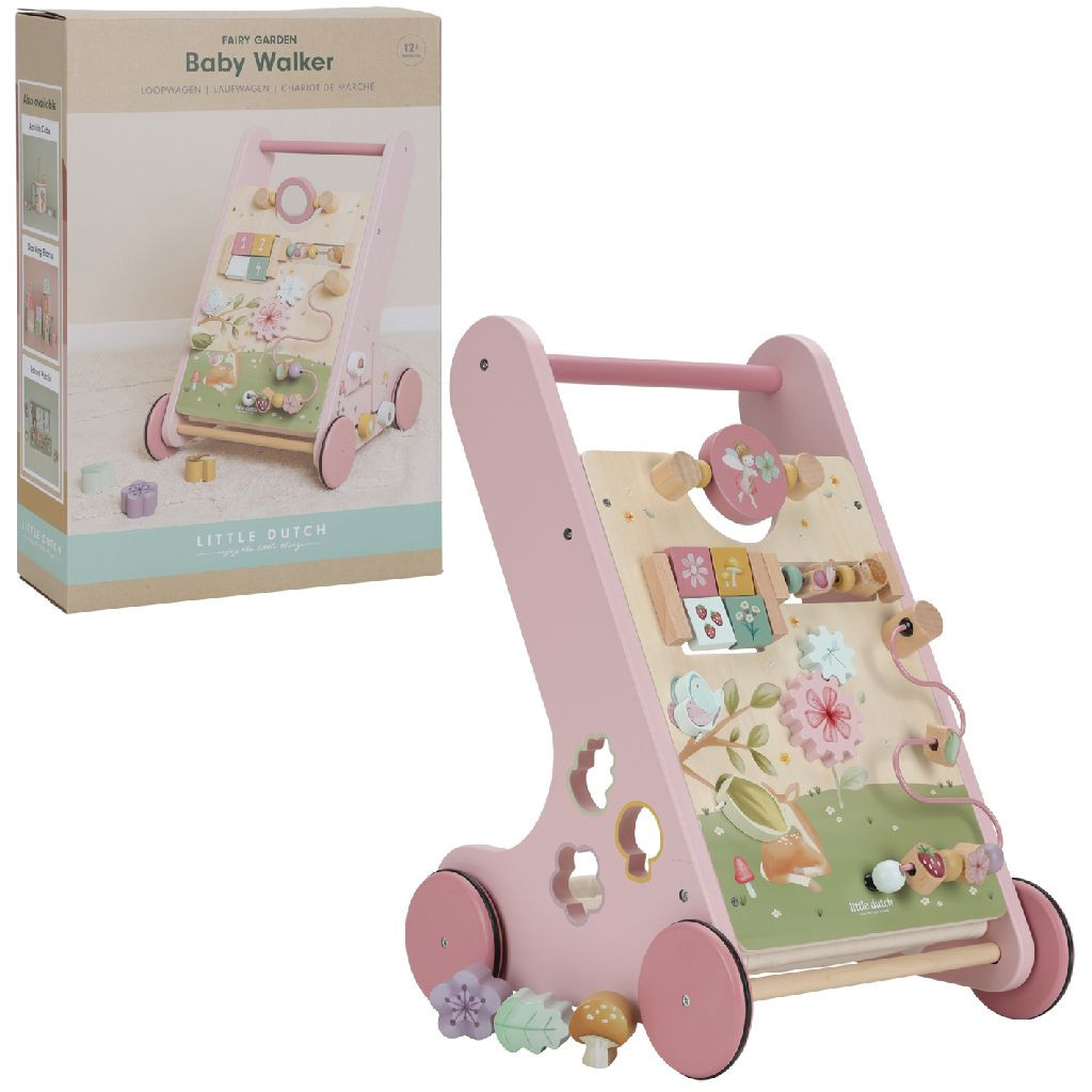 Little Dutch Fairy Garden Loopwagen - FSC Hout - Roze