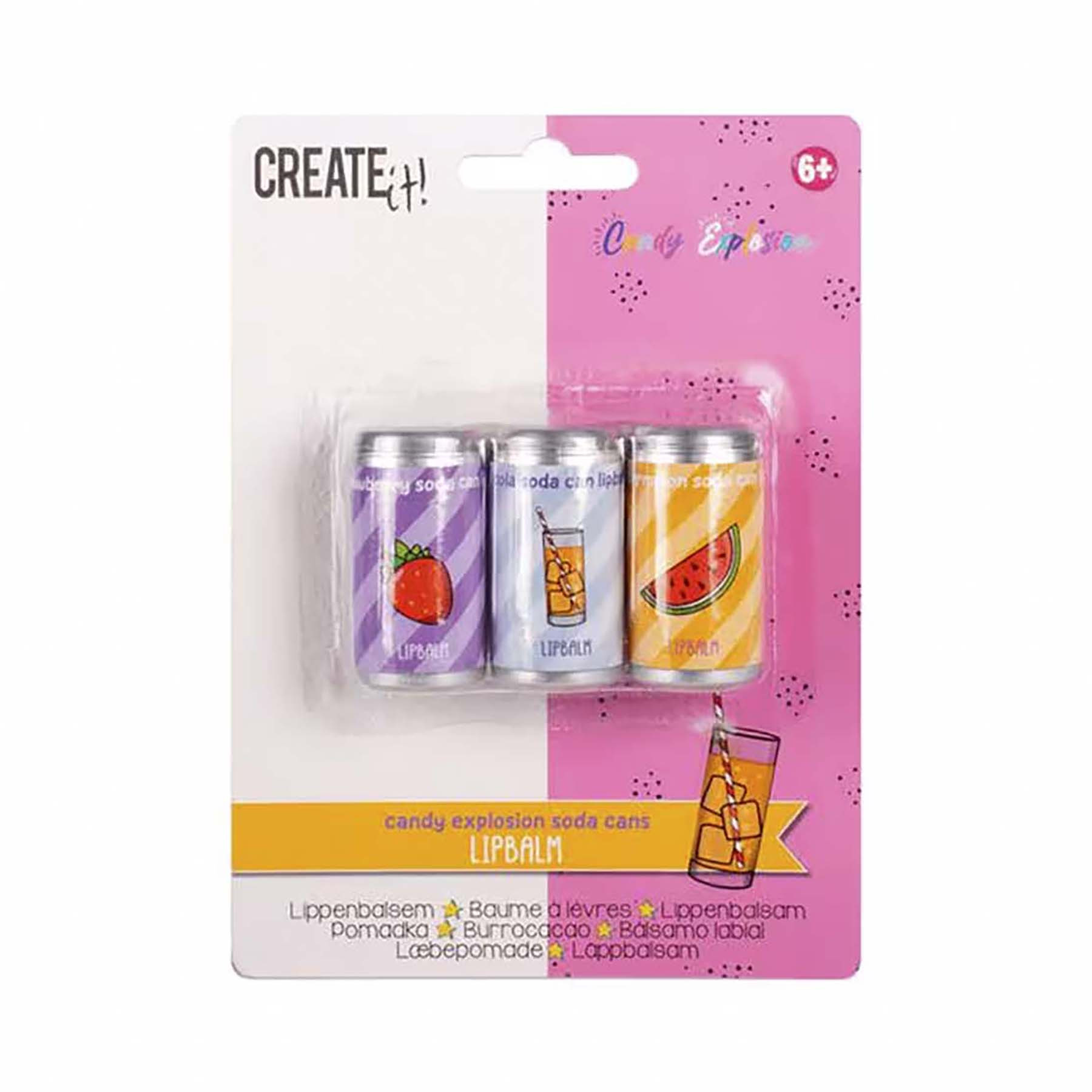 Create It! Candy Lippenbalsem 3-Pack - Soda Cans