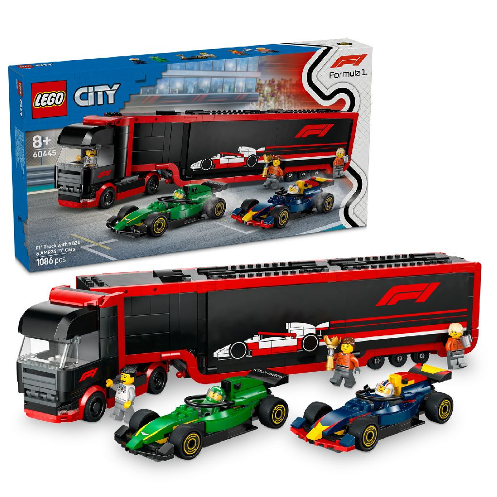 LEGO 60445 City - F1 Truck RB20 en AMR24 F1 Auto