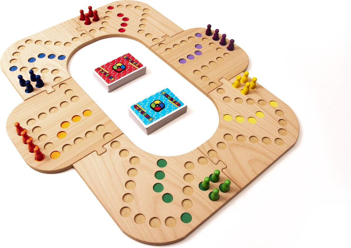 Keezbord Keezenspel - 4 tot 6 Personen - Basisspel + Uitbreidingsset - Hout - Bordspel