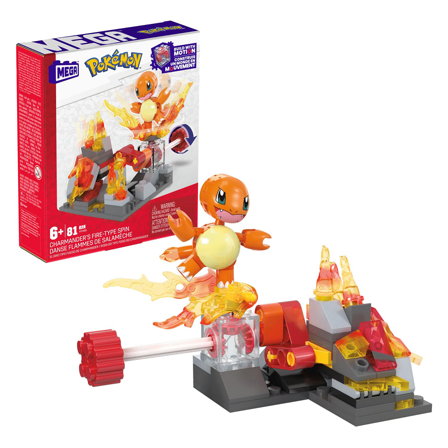 Mega Construx Pokémon Builder S - Charmanders Fire-type Spin