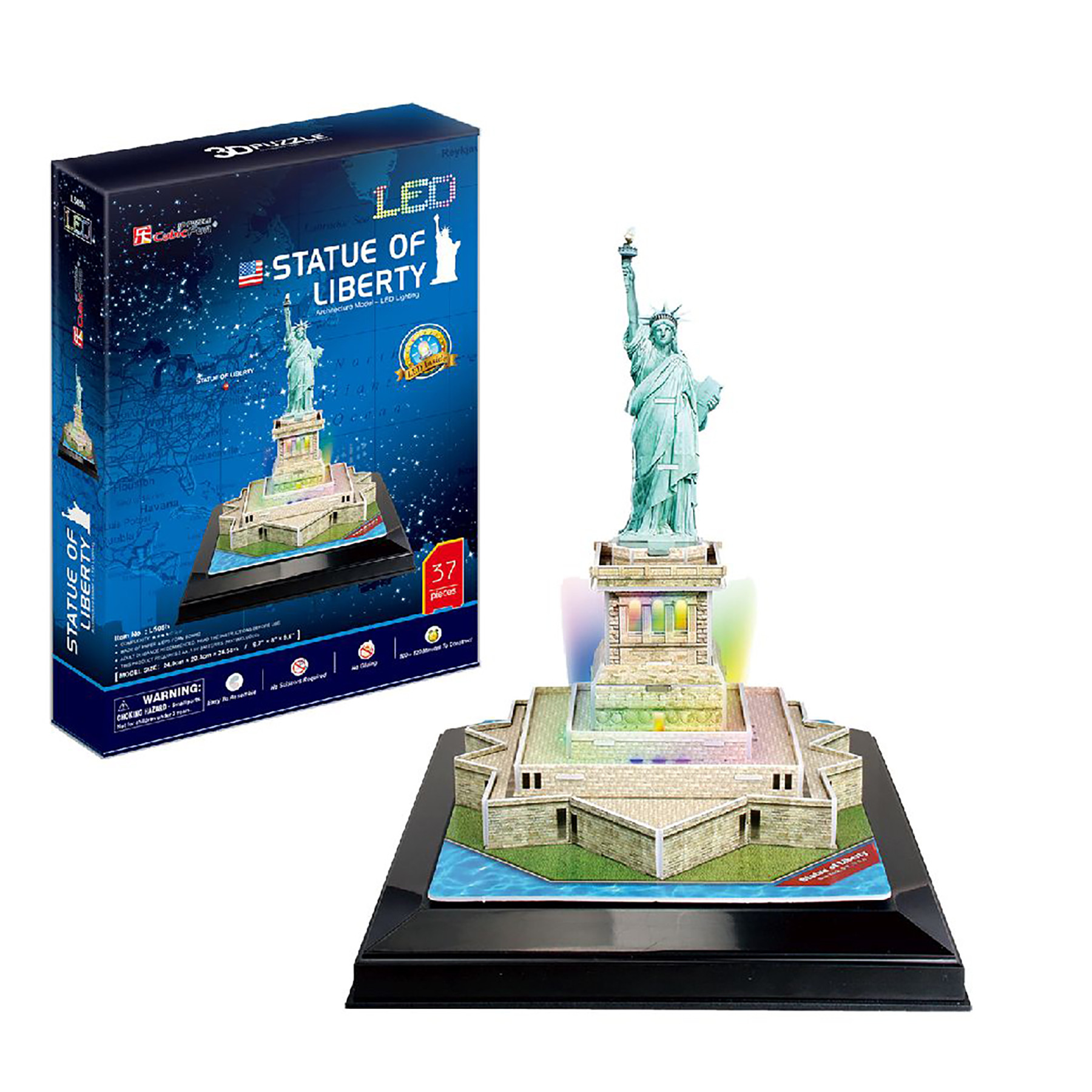 Cubic Fun Statue Of Liberty - 3D Puzzel - LED