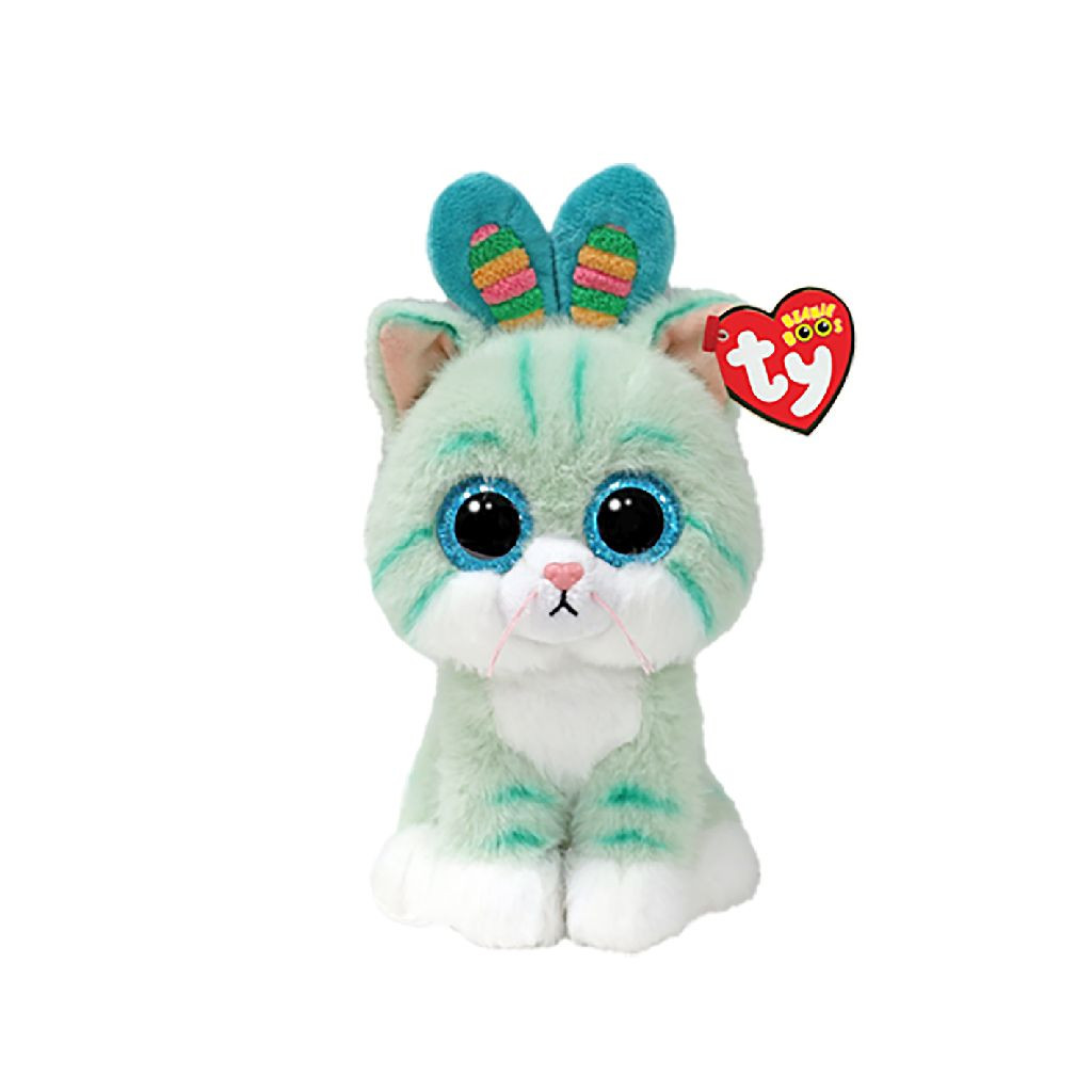 Ty Beanie Boo Spring - Gumdrop Cat - Teal - 15 cm