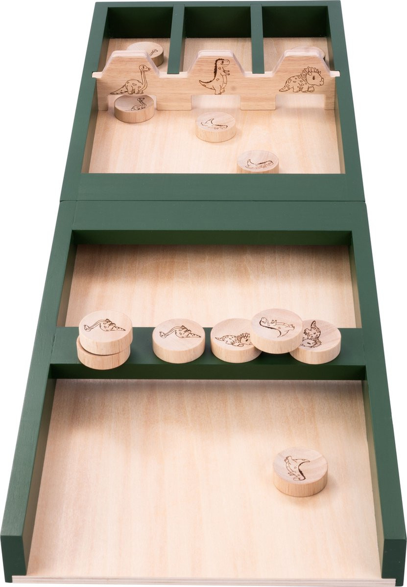 Longfield Sjoelbak voor Kinderen - Dinosaurus - Inclusief Opbergzak