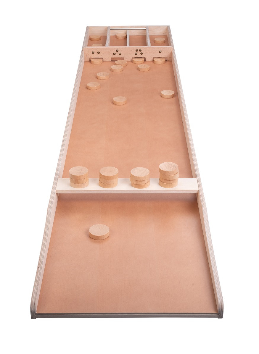 Longfield Sjoelbak Advanced - Dark Finish - 200 cm Wedstrijdsjoelbak - met 30 Sjoelstenen