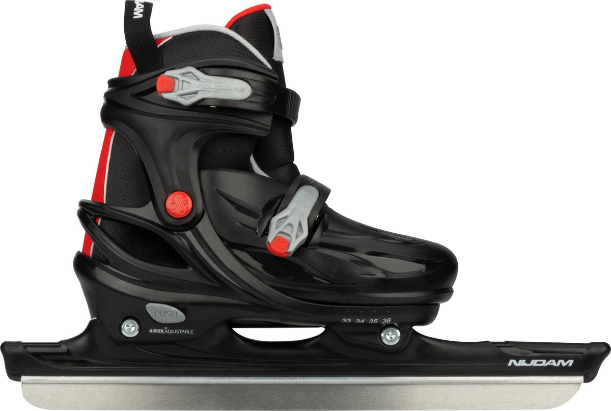 Norenschaats Verstelbaar - Hardboot - Speed Demon - Zwart / Rood - Maat 37-40