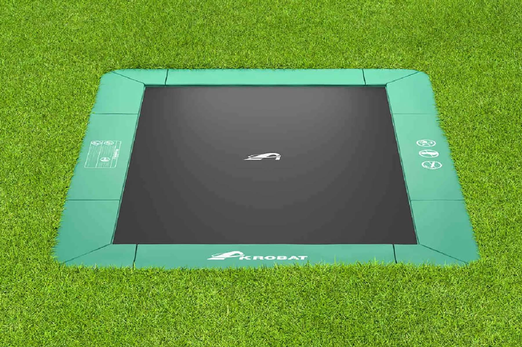 Akrobat Trampoline Orbit - Flat to the Ground - 430 x 305 - Groen