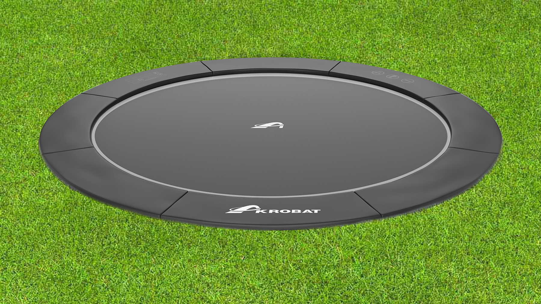 Akrobat Trampoline Orbit - Flat to the Ground - 430 cm - Zwart / Zwart