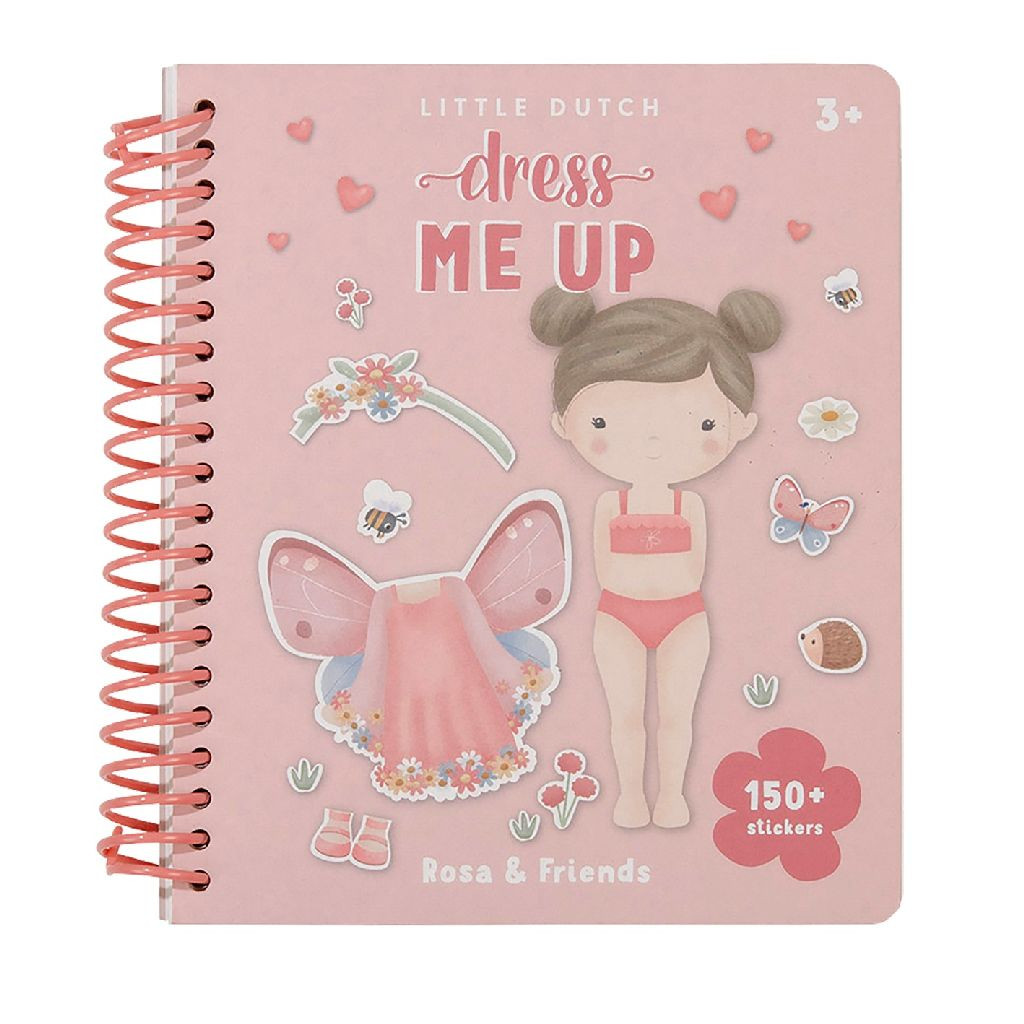 Little Dutch sticker- en aankleedboek Dress me up Rosa & Friends - Bambolino Toys