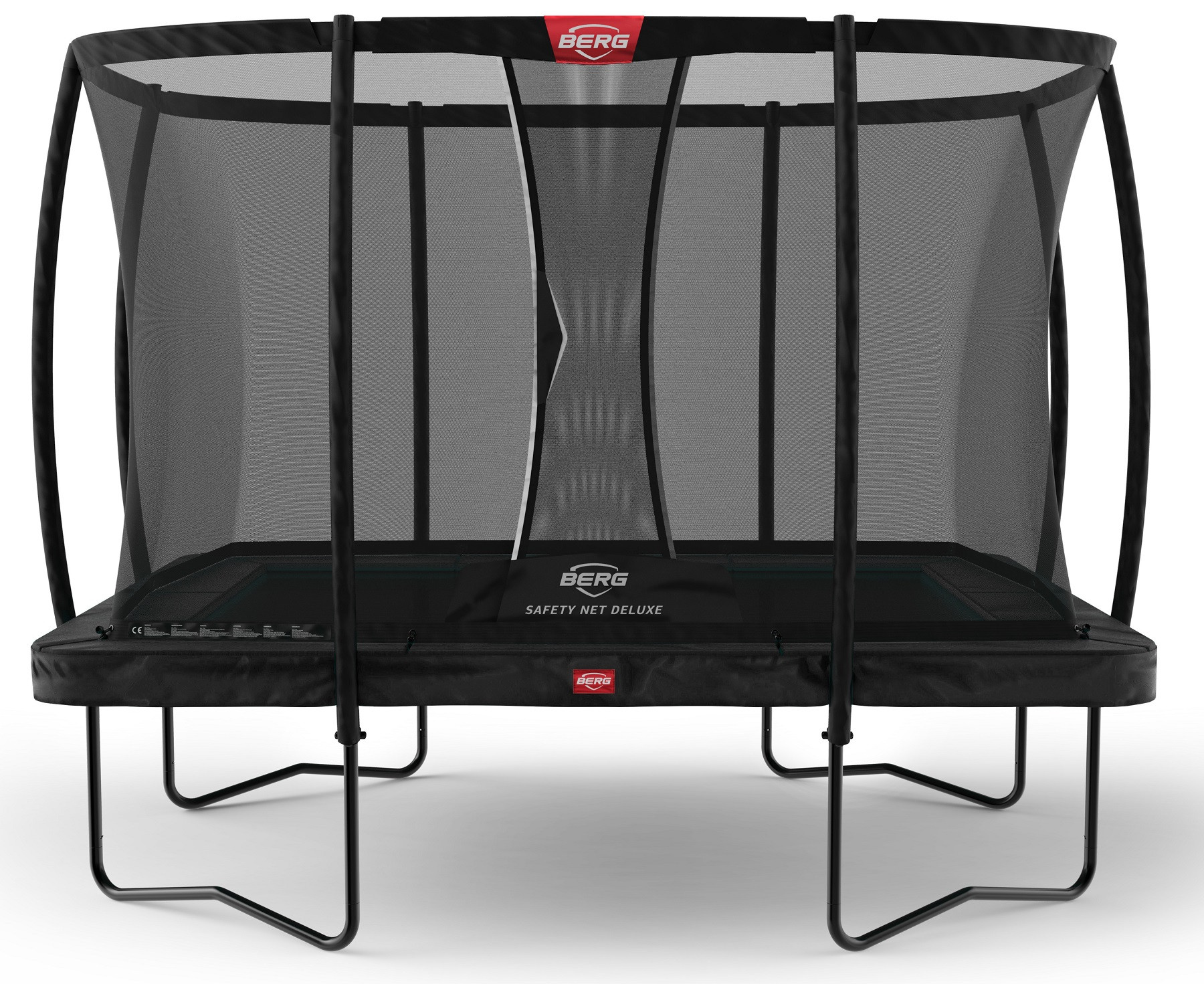 BERG Trampoline Ultim Champion met Veiligheidsnet - Safetynet Deluxe - 330 x 220 cm - Zwart