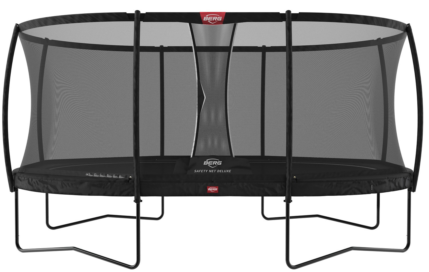 BERG Trampoline Grand Champion met Veiligheidsnet - Safetynet Deluxe - 520 x 350 cm - Zwart - TwinSpring - Airflow