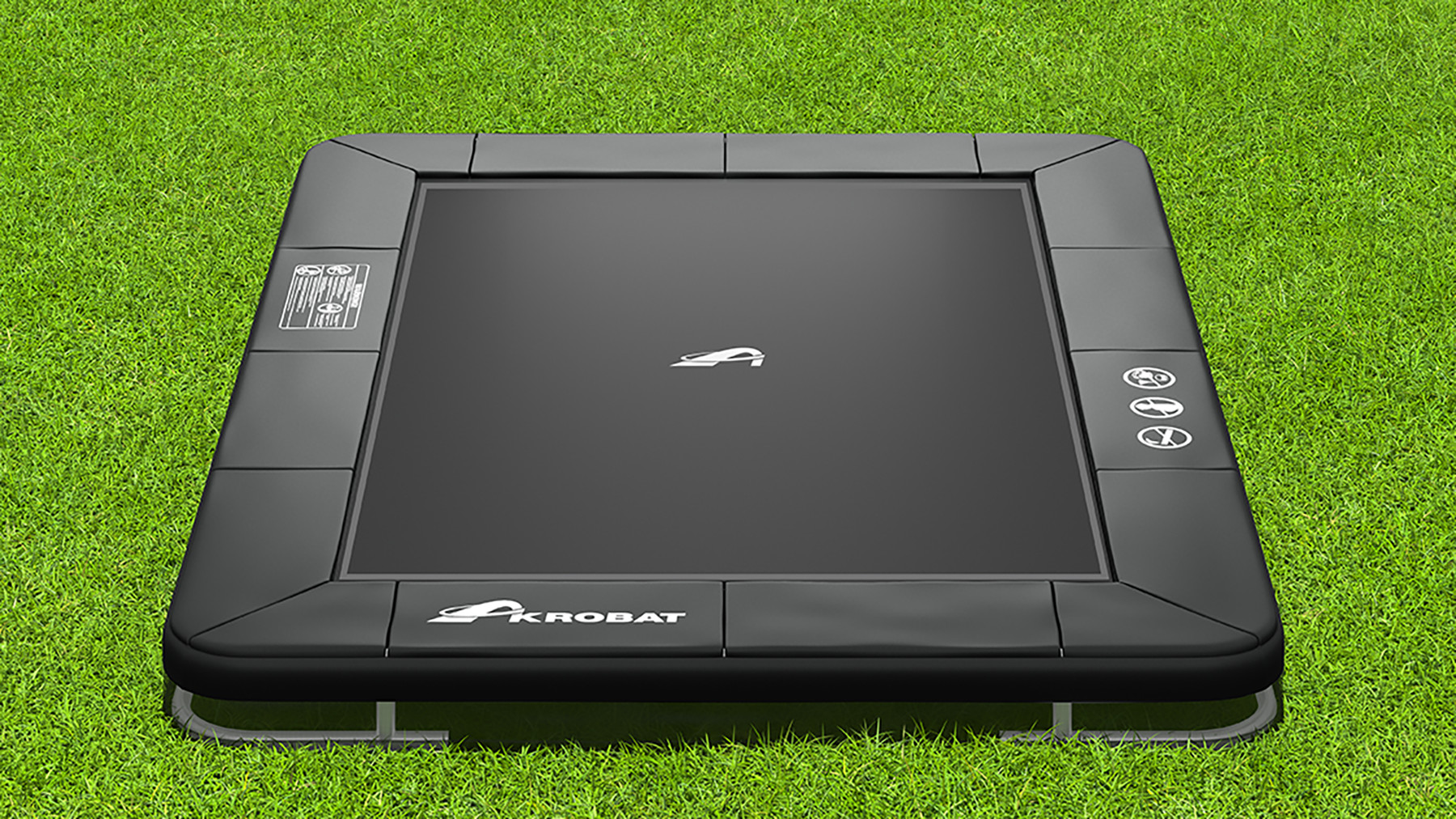 Akrobat Trampoline Orbit - Inground - 305 x 183 cm - Zwart / Zwart