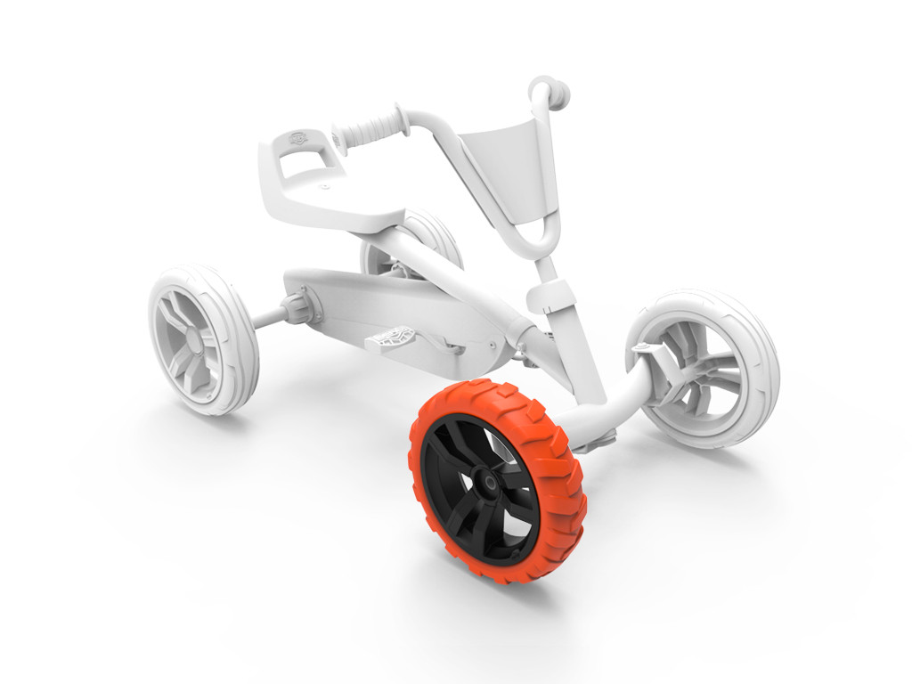 BERG Wiel 9x2 Cross - Zwart/Oranje Voorkant Rechts