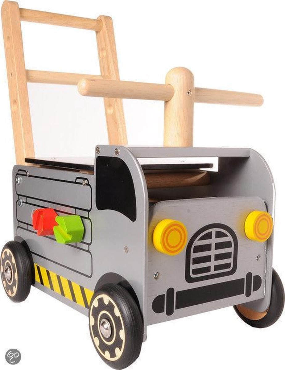 Loopwagen Truck - Hout - Zilver / Grijs