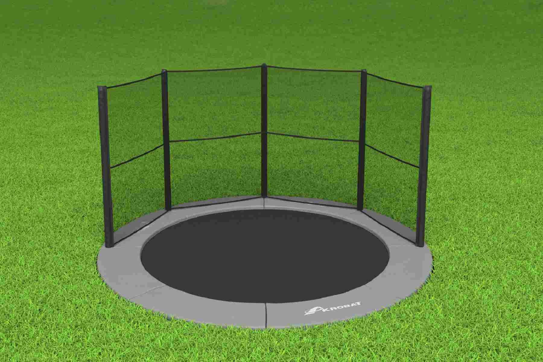 Akrobat Trampoline Veiligheidsnet - Half - voor Primus en Orbit - 430 cm - Rond - Set - Zwart