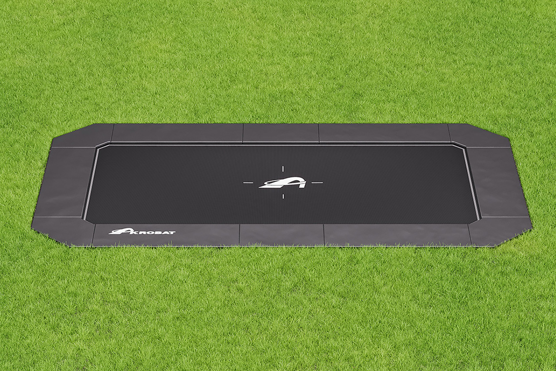 Akrobat Trampoline Primus Plus - Flat to the Ground - 520 x 305 cm - Zwart/Zwart