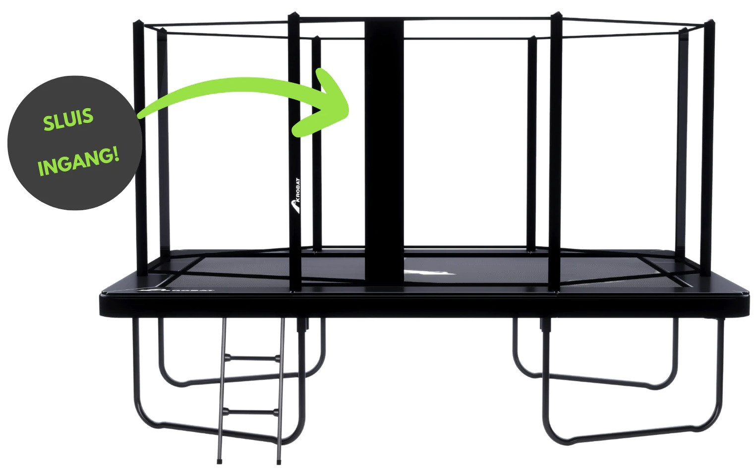 Akrobat Trampoline Primus Challenger - 335 x 244 cm - Rechthoek - Zwart