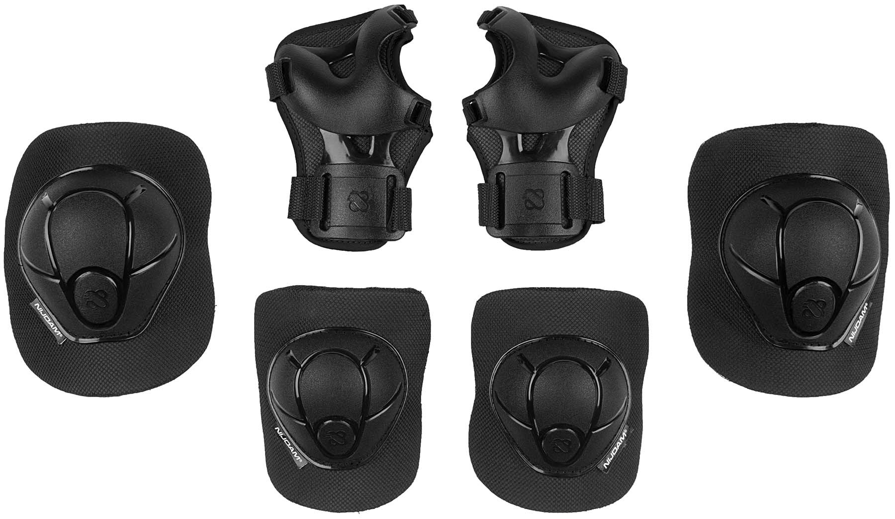 Nijdam Skate Beschermset Kinderen - Black Mamba - Maat M - Zwart