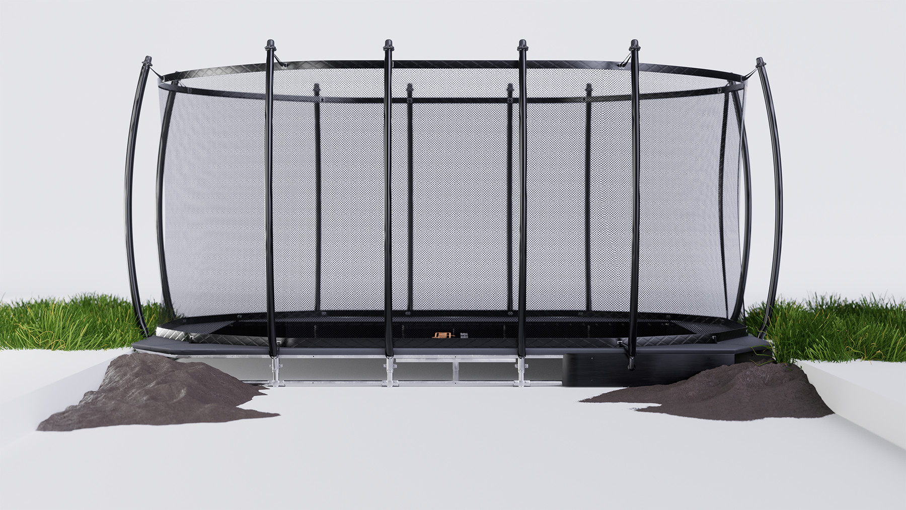 Avyna Pro-Line Flatlevel Trampoline met Veiligheidsnet 340 x 240 cm (234) - Grijs 
