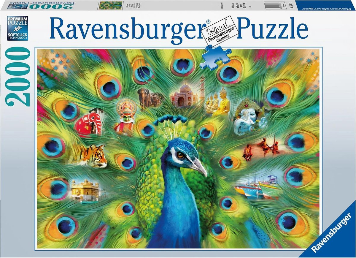 Ravensburger Puzzel - Land of the Peacock - 2000 Stukjes