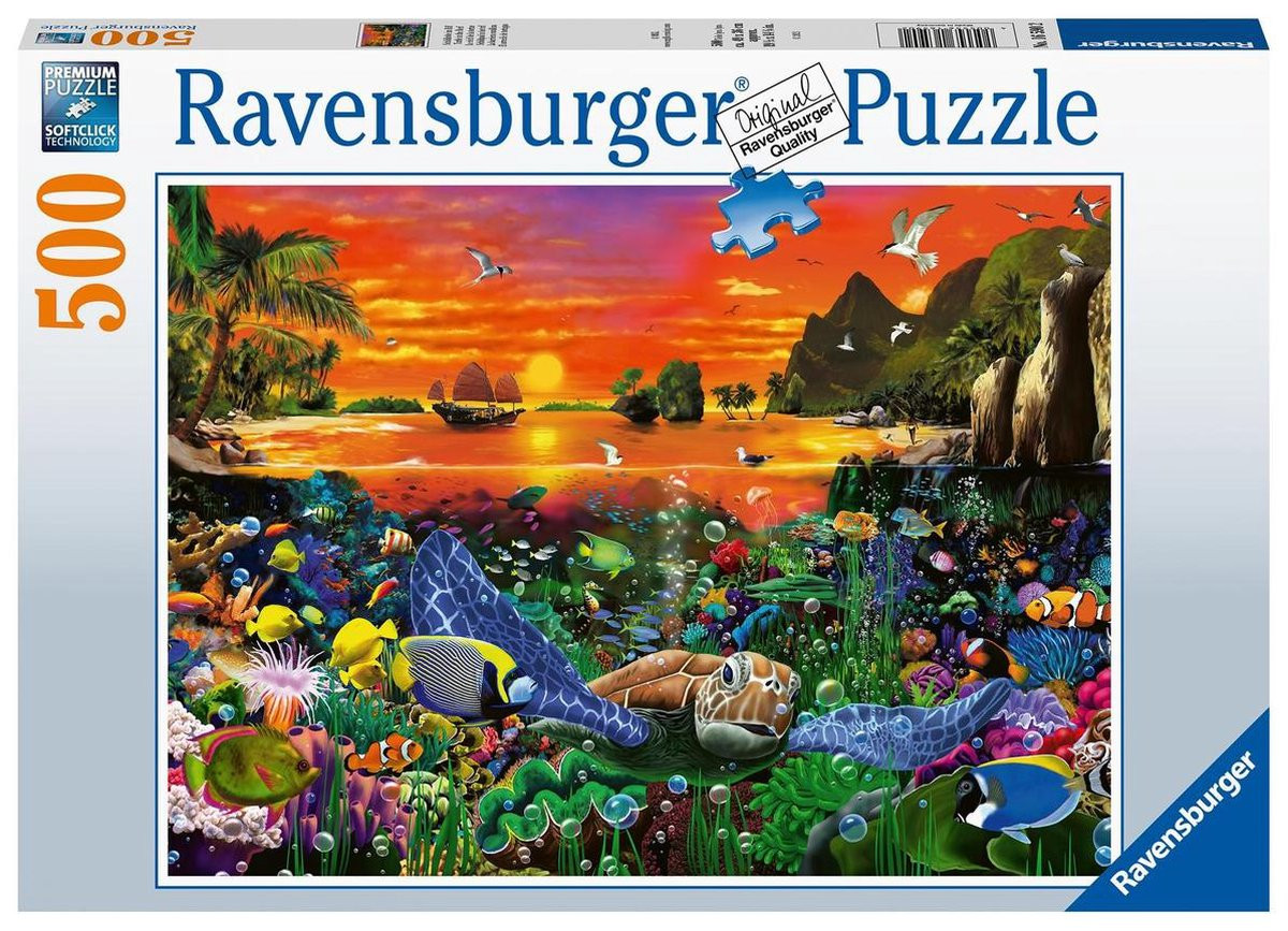 Ravensburger Puzzel - Schildpad in het Rif - 500 Stukjes