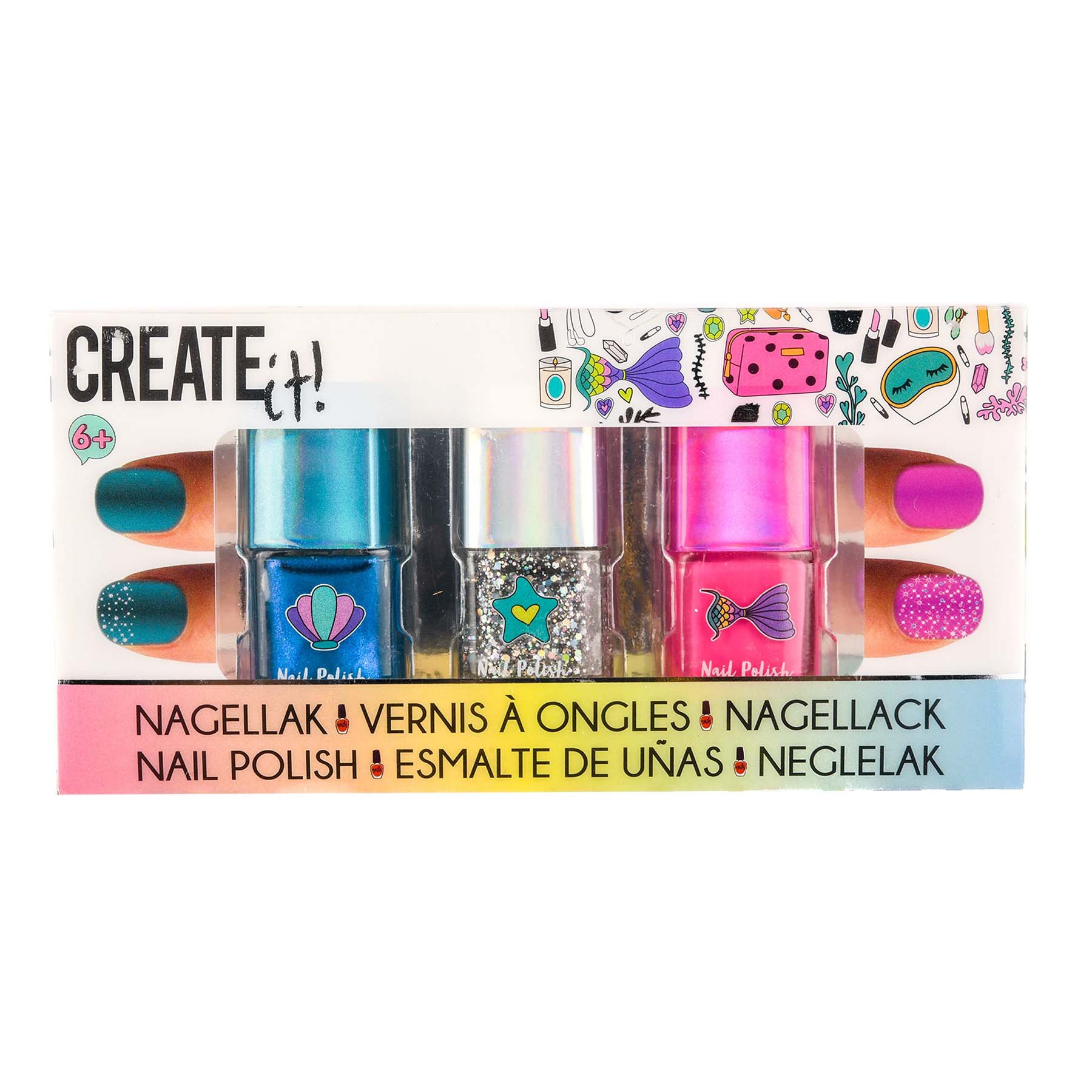 Create It! Nagellak Zeemeermin - Roze Blauw en Glitter