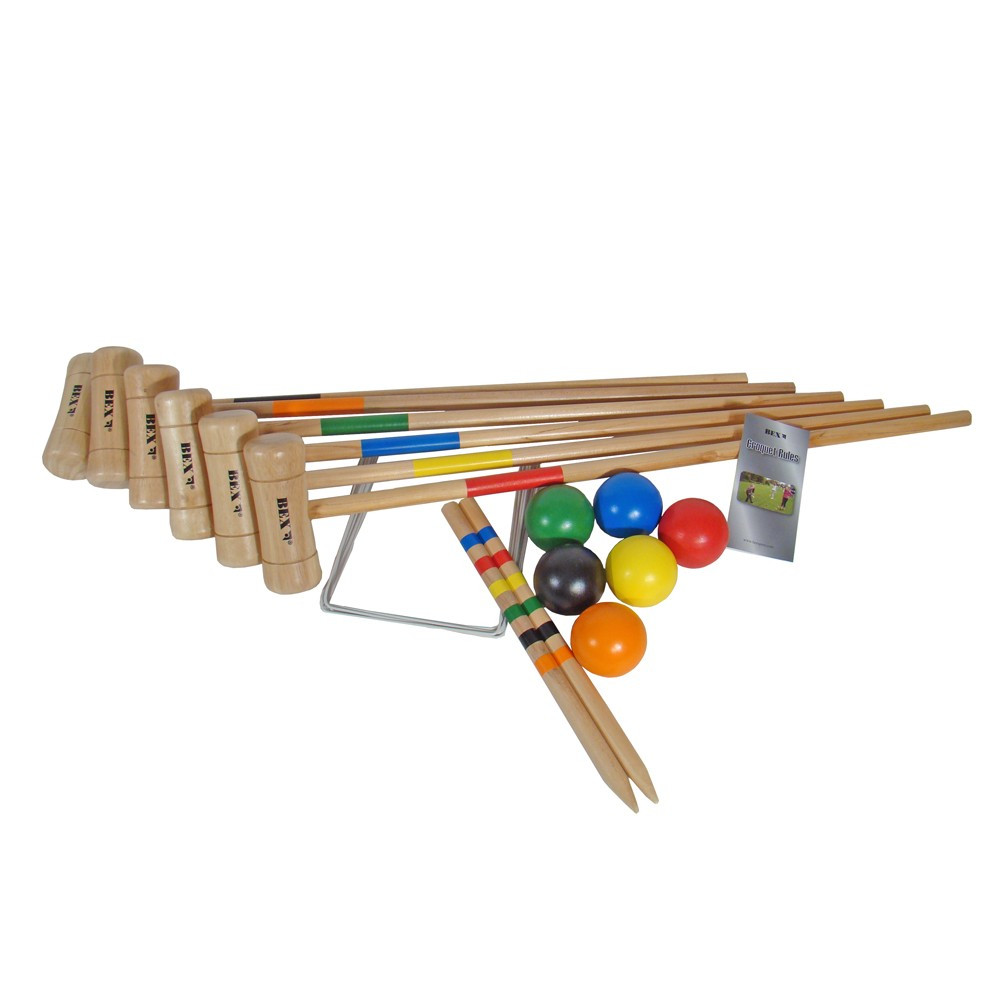 Bex Croquetset 6 spelers - 76 cm - Rubberhout 