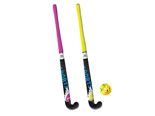 Hockeyset met Bal - Set van 2 - 33 inch - Roze Geel