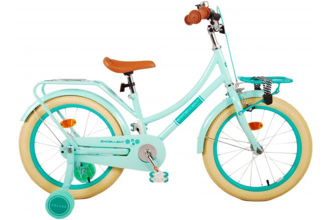 Volare Excellent Kinderfiets -18 inch - Groen - met Voordrager - 95% afgemonteerd