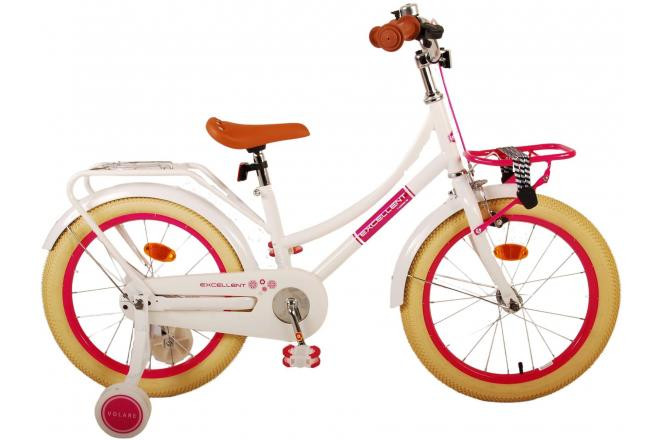 Volare Excellent Kinderfiets -18 inch - Wit - met Voordrager - 95% afgemonteerd