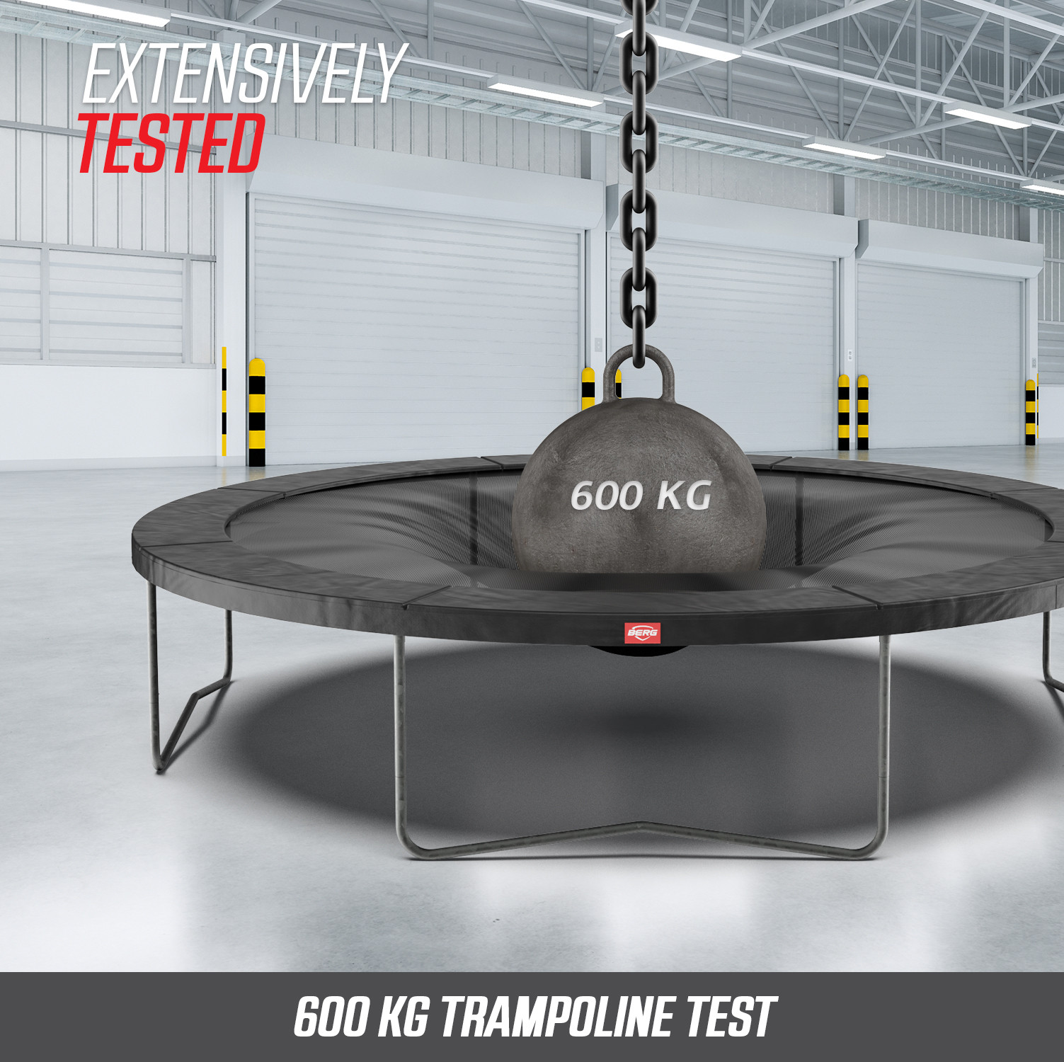 BERG Trampoline Ultim Favorit - InGround - 330 x 220 cm - Antraciet Grijs