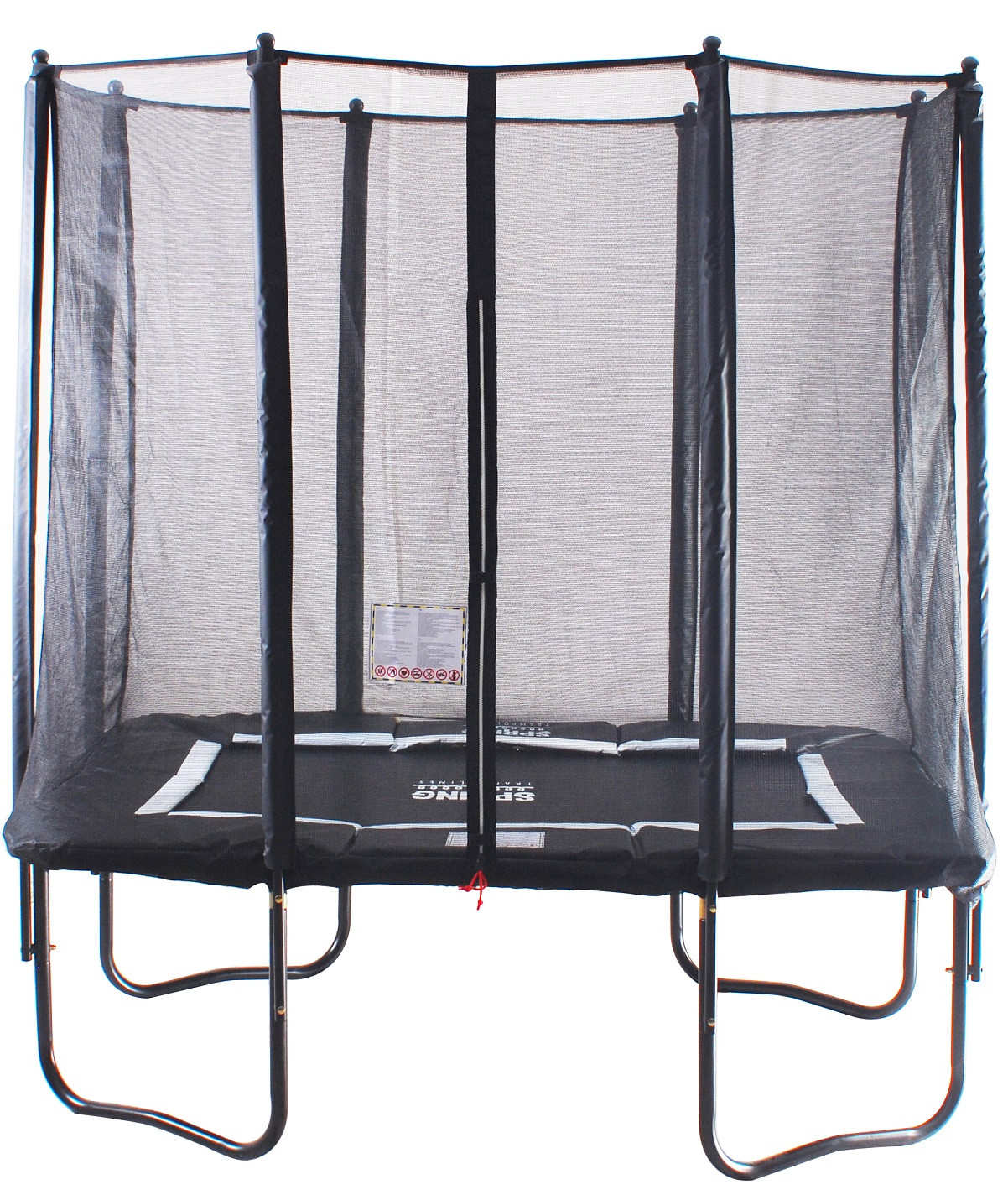 SPRING Trampoline met Veiligheidsnet - 214 x 153 cm (5x7ft) - Rechthoekig - Zwart