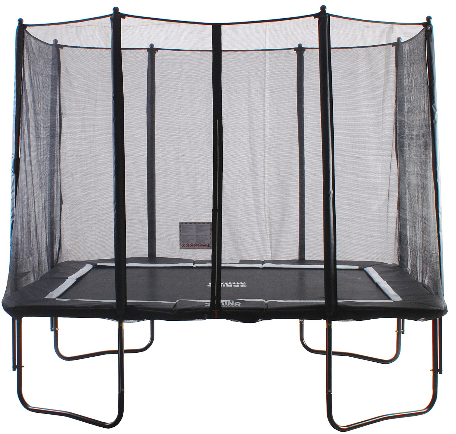 SPRING Trampoline met Veiligheidsnet - 300 cm x 245 cm (8x10ft) - Rechthoekig - Zwart