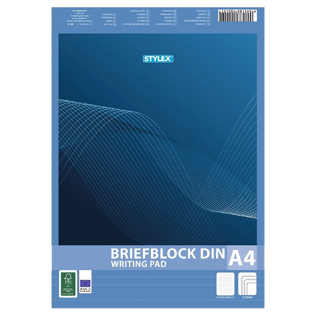Stylex Schrijfblok A4 Gelinieerd