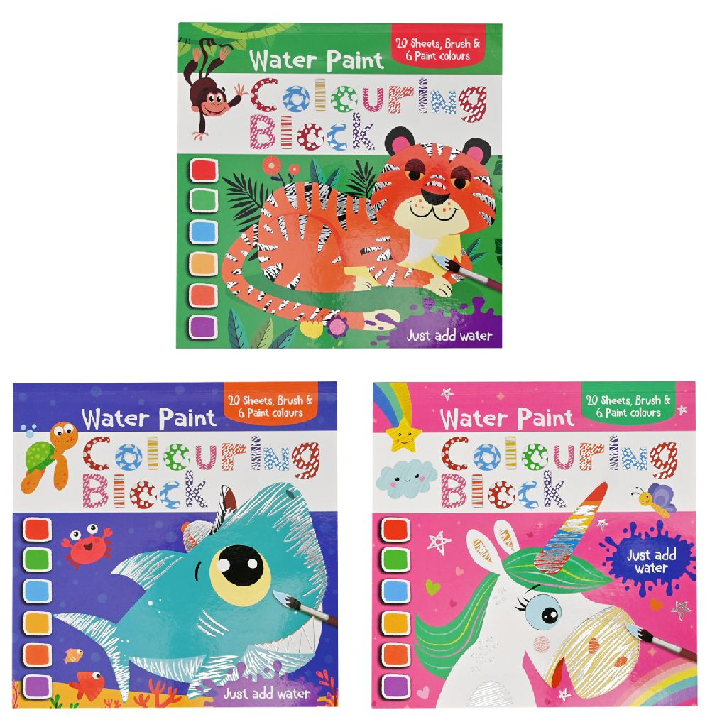 Waterverf Kleurblok met Penseel  - Assortiment - Prijs per Stuk